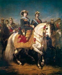 Desfile militar revisado por los reyes Isabel II de España de Charles Porion