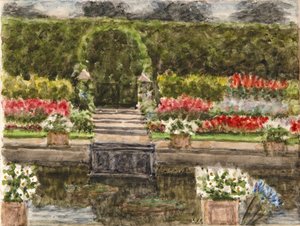 El jardín hundido (acuarela sobre papel) de Charles Randal