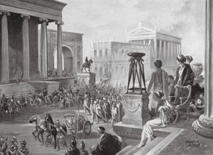 Los líderes aqueos llevados a Roma, 167 a.C. (litografía) de Charles Rebel Stanton
