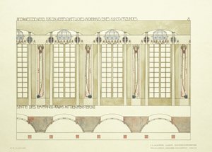 Sala de recepción y música, c.1901 de Charles Rennie (after) Mackintosh