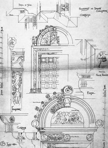 Certosa di Pavia, Puerta en el pequeño claustro, 1891 de Charles Rennie Mackintosh