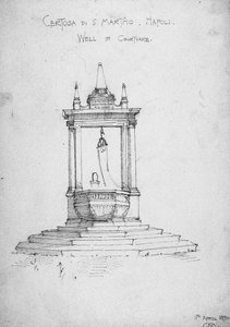 Certosa di S. Martino, Nápoles, pozo en el patio, 1891 de Charles Rennie Mackintosh