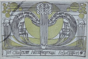 Programa de Conversación para la Asociación de Arquitectura de Glasgow, 1894 de Charles Rennie Mackintosh