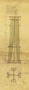 Diseño para un paraguas, sombrero y perchero, mostrado en elevación y planta, c.1898-1899 de Charles Rennie Mackintosh