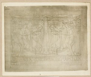 Diploma de Honor, diseñado para el Club de la Escuela de Arte de Glasgow, 1894-95 de Charles Rennie Mackintosh