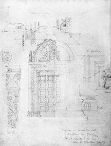 Puerta en el pequeño claustro, Certosa di Pavia, 1891