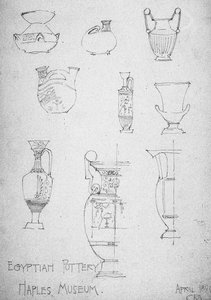 Cerámica egipcia, Museo de Nápoles, 1891 de Charles Rennie Mackintosh