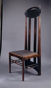 Silla de respaldo alto diseñada para los salones de té de Argyle Street de Miss Cranston, Glasgow, 1897 de Charles Rennie Mackintosh