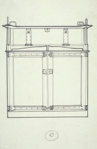 Dibujo lineal de mobiliario (un gabinete), c.1910 de Charles Rennie Mackintosh