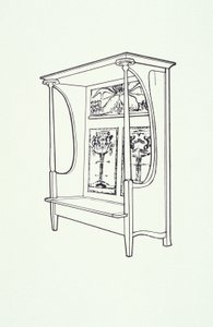 Dibujo lineal de mobiliario (un armario), c.1910