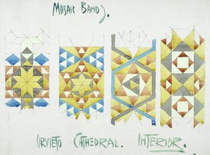 Bandas de mosaico, Catedral de Orvieto, interior, 1891 de Charles Rennie Mackintosh