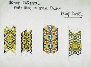 Catedral de Orvieto, Bandas de Mosaico en Columna Espiral, Puerta Principal, 1891 de Charles Rennie Mackintosh