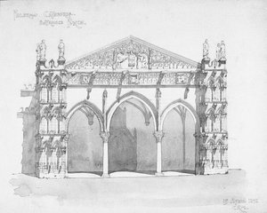 Pórtico de entrada de la Catedral de Palermo de Charles Rennie Mackintosh