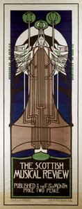 Cartel publicitario de la Scottish Musical Review de Charles Rennie Mackintosh