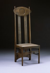 Silla de respaldo alto rara e importante, c.1898-99 de Charles Rennie Mackintosh