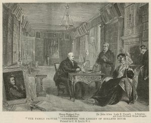 El retrato de la familia - la biblioteca de Holland House de Charles Robert Leslie