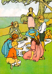 Una cena de Navidad en Nueva Zelanda, 1912 de Charles Robinson