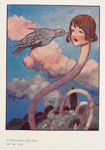 Una gran paloma había volado hacia su cara.
Alice con un cuello largo. de Charles Robinson