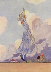 Una ducha soleada no dura ni media hora (litografía en color) de Charles Robinson