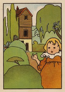 Ilustración para Babes and Birds (litografía en color) de Charles Robinson