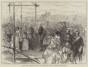 Colocación de la primera piedra del Asilo para Idiotas en Knowle, Warwickshire
