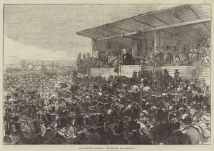 El Sr. Gladstone dirigiéndose a la reunión en Blackheath