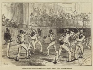 Deportes del Club Atlético de Londres, en el Salón de St James, ejercicio de sable de Sir John Charles Robinson