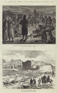 La guerra afgana, defensa de la posición británica en Sherpore, Cabul de Sir John Charles Robinson