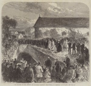 El desastre en el ferrocarril de Chester y Holyhead, el funeral en el cementerio de Abergele de Sir John Charles Robinson