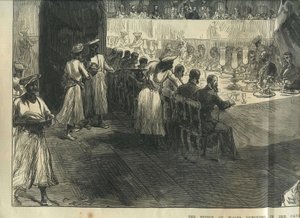 El Príncipe de Gales almuerza en las cuevas de Elefanta de Charles Robinson