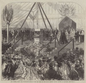 La Reina colocando la Piedra Fundamental del Nuevo Salón del Real Asilo de Huérfanos Albert, en Bagshot de Sir John Charles Robinson