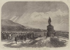 La Reina descubriendo la estatua del difunto Príncipe Consorte en Balmoral