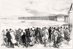 El Puente de Tay como apareció el lunes 29 de diciembre a las diez en punto (grabado) de Charles Robinson