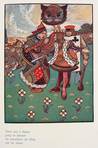 Había una disputa entre el verdugo, el rey y la reina.
El gato de Cheshire miraba. de Charles Robinson