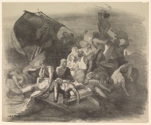 El naufragio de la Medusa. Escena del drama de ese nombre. de Charles Rochussen