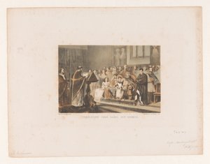Sacerdote lee a Carlomagno Lectura para Karel den Groote (título sobre objeto) de Charles Rochussen