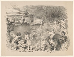 Escena de la obra La princesa sin corazón Anuncios de ballets y obras de teatro representadas en el Amsterdam City Theatre (título de la serie) de Charles Rochussen