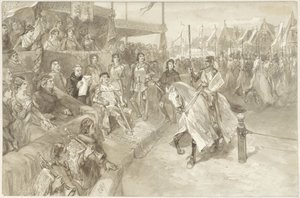 Partido del torneo de Haarlem, ilustración del episodio de La Rosa de Dekama de Charles Rochussen