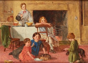 Alimentando al nuevo gatito de Charles Rossiter