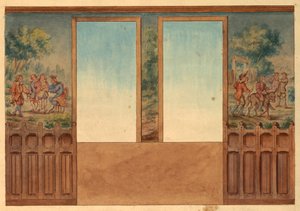 Diseño para parte de la escalera, Château-sur-Mer, Newport, Rhode Island de Charles Salagnad, French