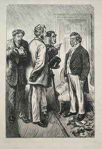 Nuestro pavo de Navidad, el Sr. Bobsby preocupado, 1868 de Charles Samuel Keene