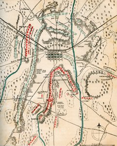 Mapa de la Batalla de Gettysburg, Pensilvania, 1-3 de Julio de 1863 de Charles Sholl