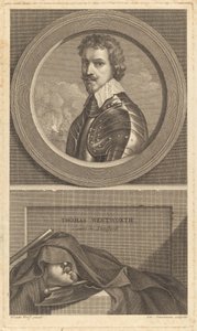 Thomas Wentworth, Conde de Strafford de Charles Simonneau after Adriaen van der Werff after Sir Anthony van Dyck