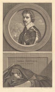 Thomas Wentworth, Conde de Strafford de Charles Simonneau after Adriaen van der Werff after Sir Anthony van Dyck