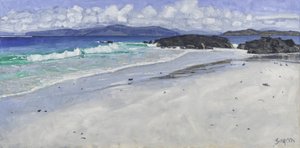 Beach Rocks, Iona, 2016 (óleo sobre lienzo) de Charles Simpson