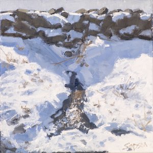 Roadside Snow, 2016 (óleo sobre lienzo) de Charles Simpson
