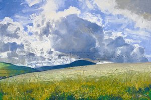 Campo de rastrojos: Grajos y cuervos, 2015 (óleo sobre lienzo)