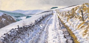 Track to Clovenfords, 2017 (óleo sobre lienzo) de Charles Simpson
