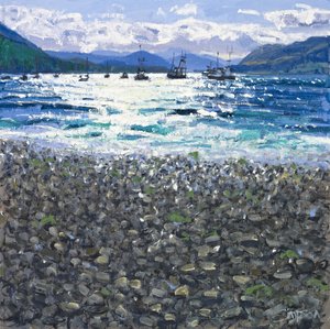 Ullapool Shore, 2011 (óleo sobre lienzo) de Charles Simpson