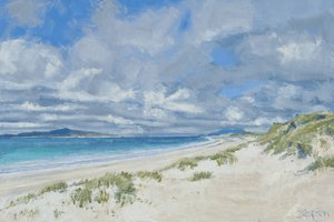 West Beach, Berneray, 2013 (óleo sobre lienzo) de Charles Simpson